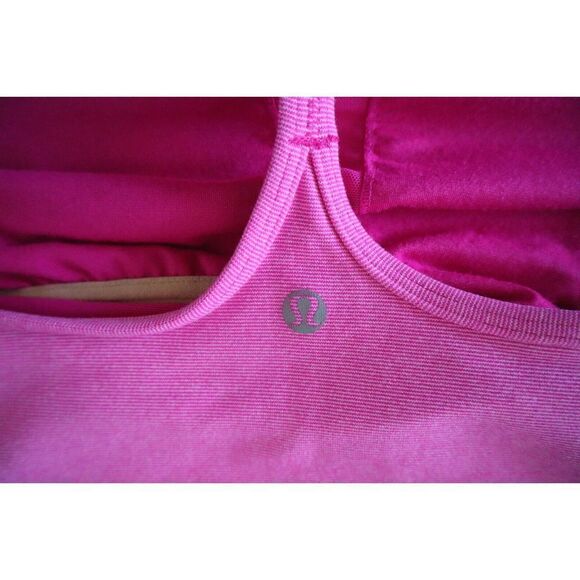 Lululemon Athletica Women's Sz 6 Paradise Pink Power Y Built-In Bra Tank Top - Picture 5 of 7
